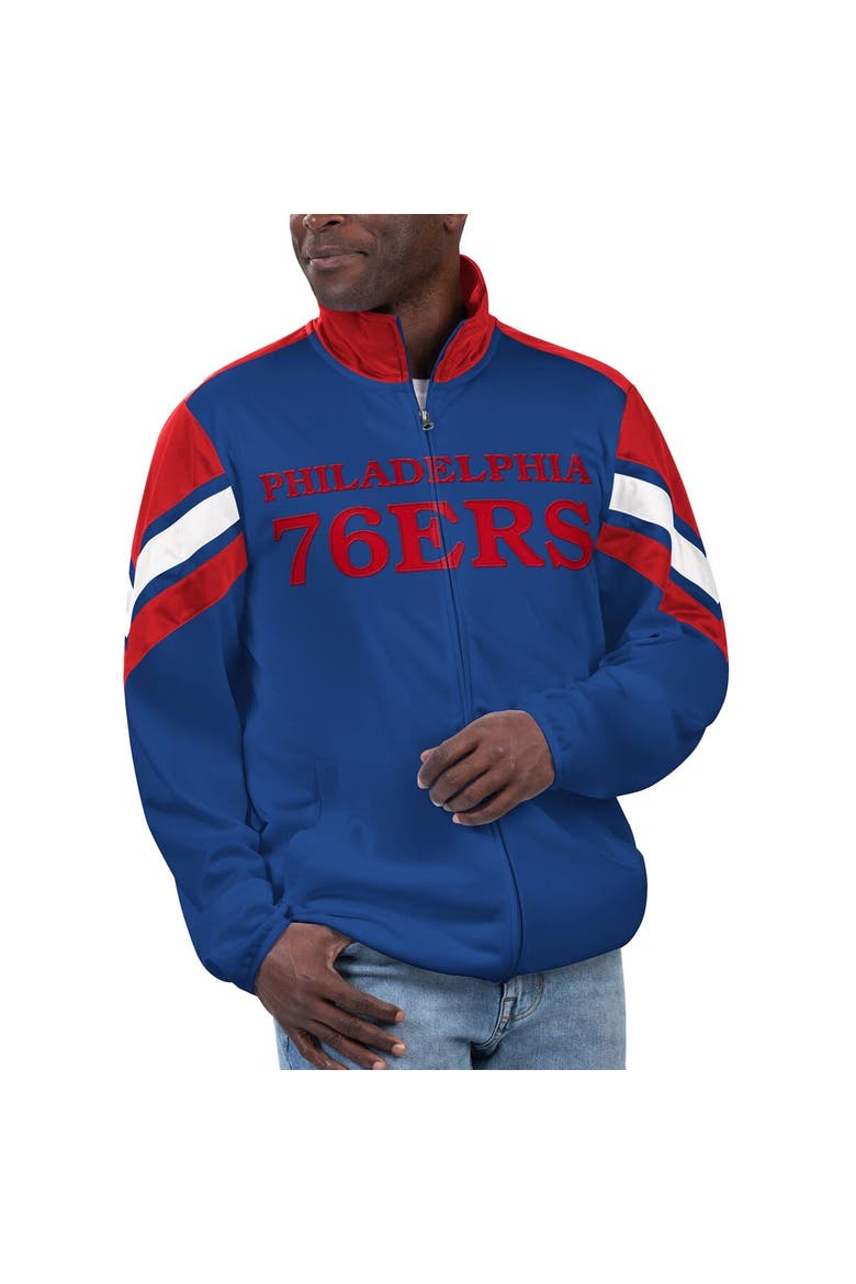 Men's G-III Sports by Carl Banks Royal Philadelphia 76ers Game Ball Full-Zip Track Jacket, Main, color, Royal