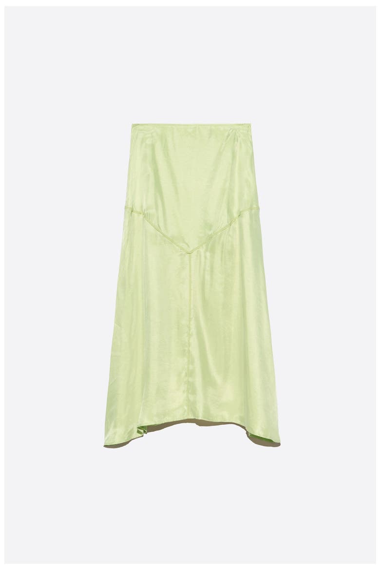 Lace A-Line Midi Skirt, Alternate, color, LIME