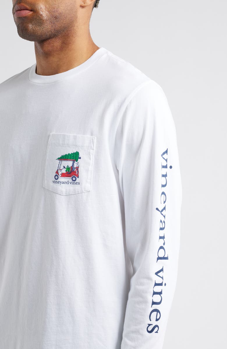 vineyard vines Christmas Golf Cart Logo Sleeve Pocket Graphic T-Shirt, Alternate, color, 