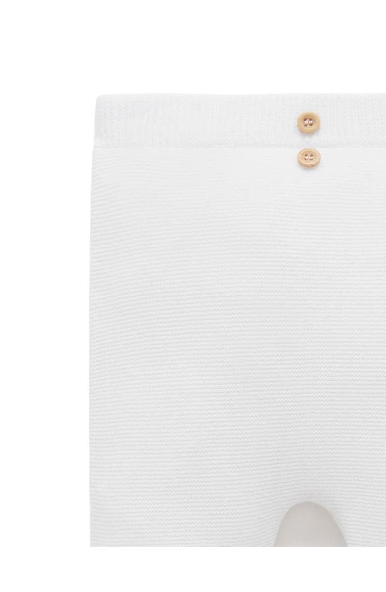 Purebaby Textured Knit Legging, Alternate, color, Vanilla