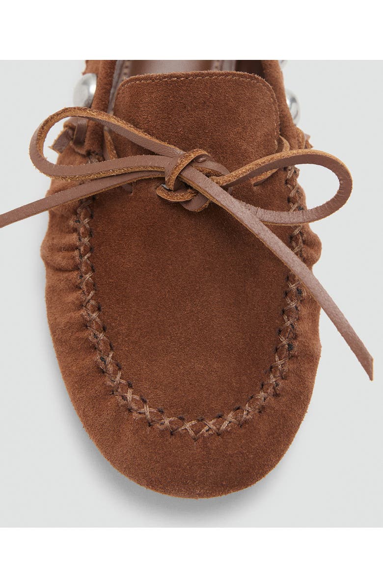 MANGO Studded Loafer, Alternate, color, Medium Brown