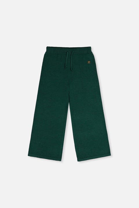 Knitted Drawstring Waist Wide Leg Flare Pants
