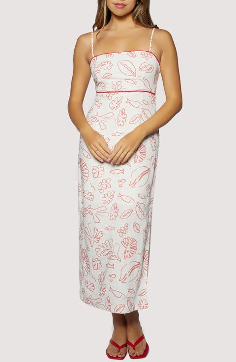 Seaside Brunch Mixed Print Maxi Dress
