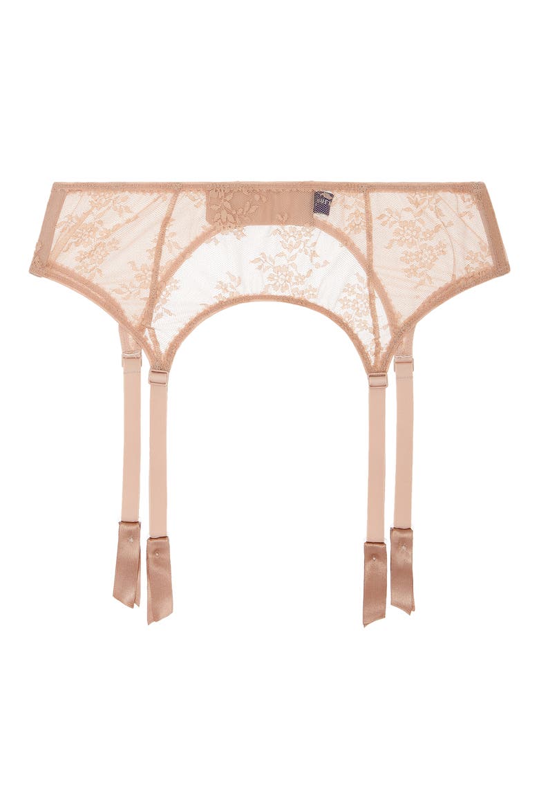 Romy Lace Suspender Belt, Alternate, color, AMANDE