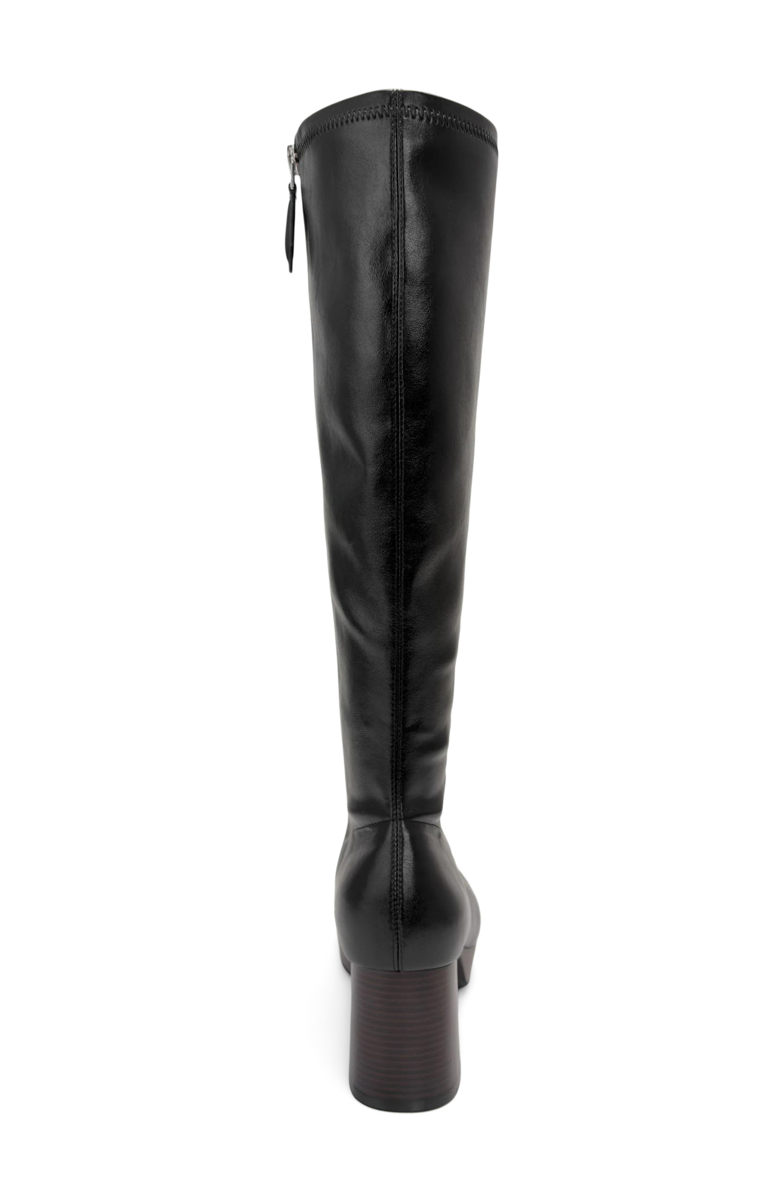 Sasha Faux Leather Platform Tall Boot, Alternate, color, BLACK