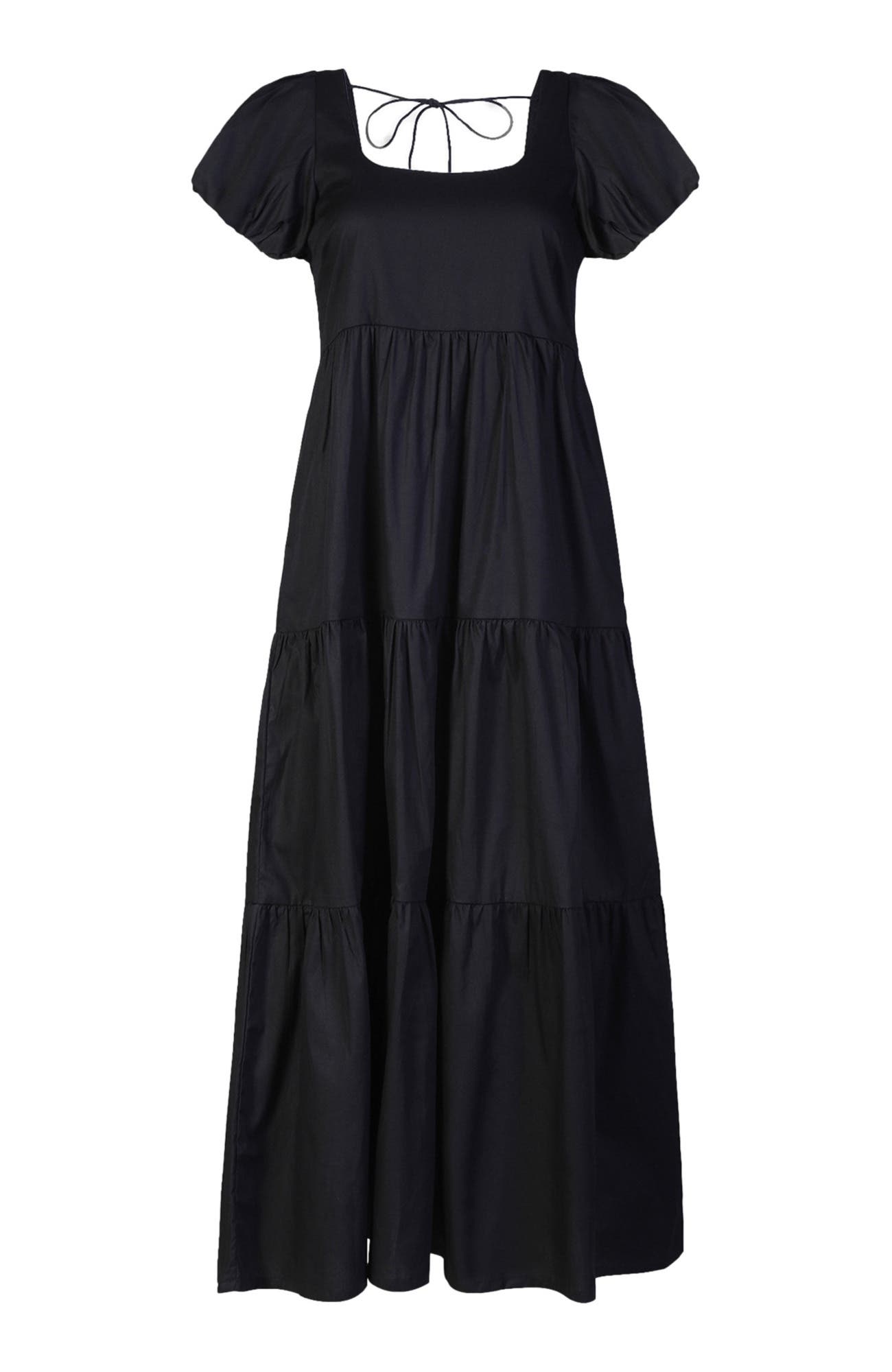 Puff Sleeve Tiered Maxi Dress - image 2