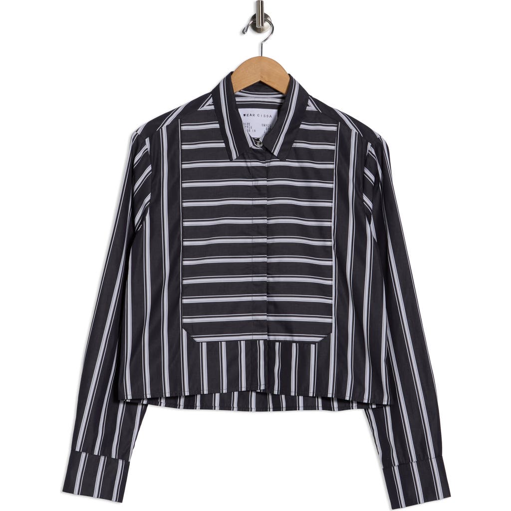 Cissa The Bib Cotton Button-up Shirt In Blue