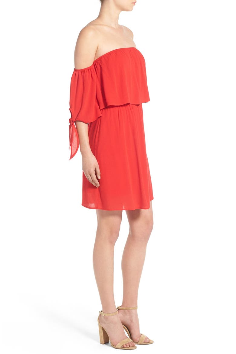 dee elle Off the Shoulder Dress, Alternate, color, RED