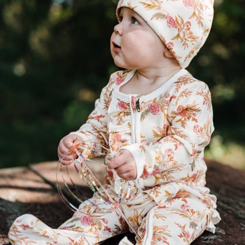 Milkbarn Ruffle Zipper Footed Romper In Green