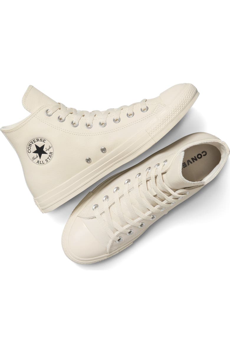 Converse Chuck Taylor<sup>®</sup> All Star<sup>®</sup> Water Repellent Leather High Top Sneaker, Alternate, color, Light Dune/ Black/ Light Dune