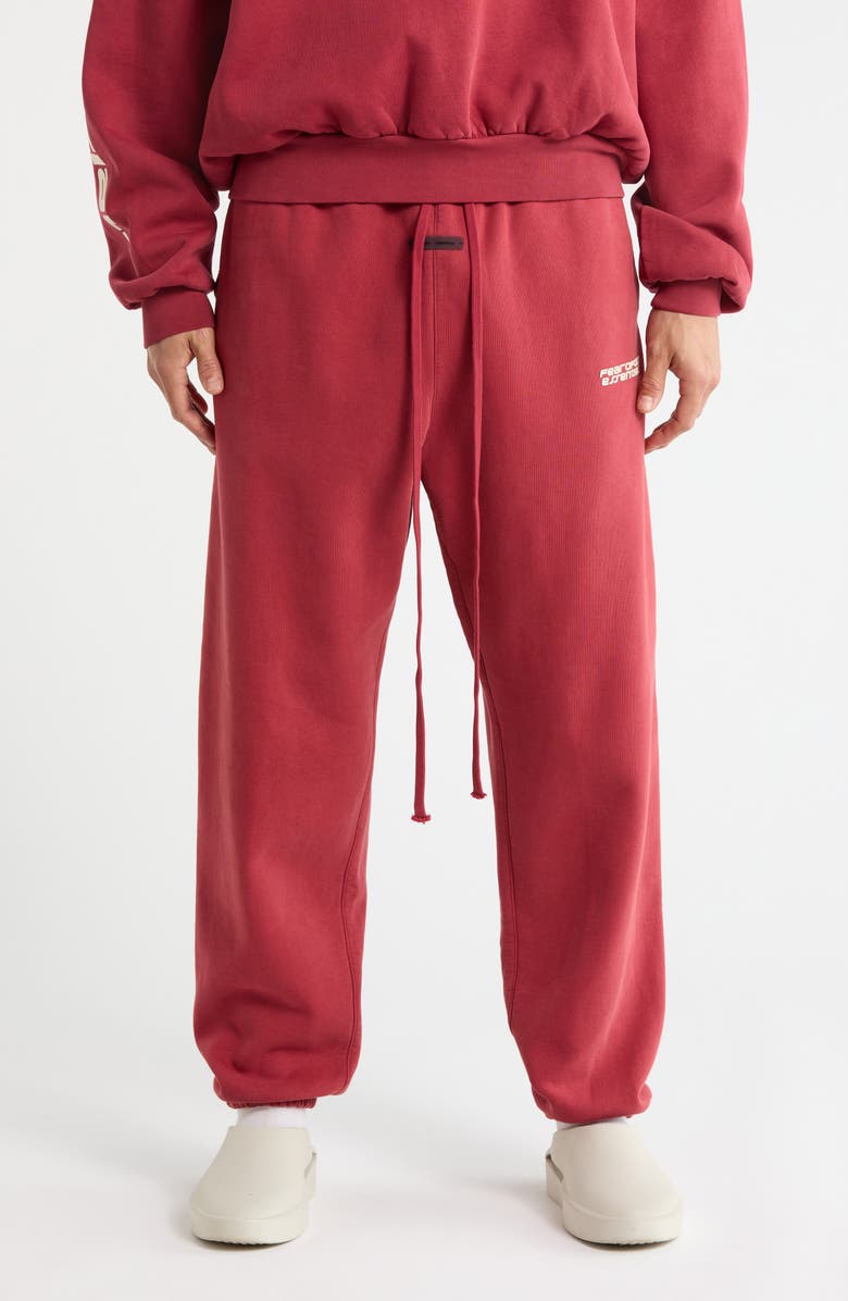 Fear of God Essentials Classic Heavy Fleece Joggers, Main, color, Crimson