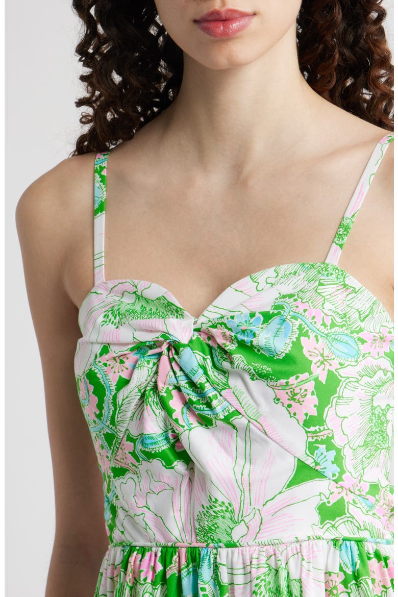 Bennet Floral Print Minidress, Alternate, color, PUTTING GREEN POPPY LAND