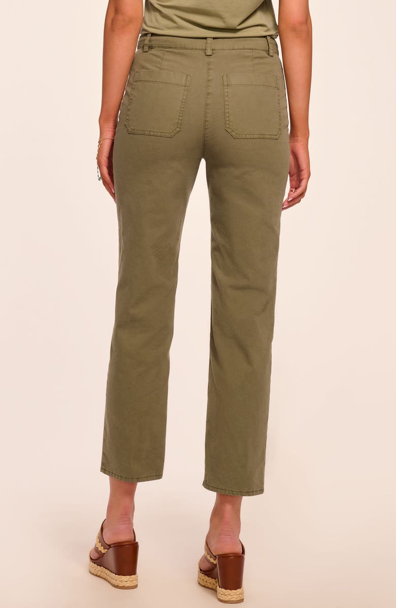 Ramy Brook Emmy Stretch Cotton Twill Ankle Pants, Alternate, color, Safari Green