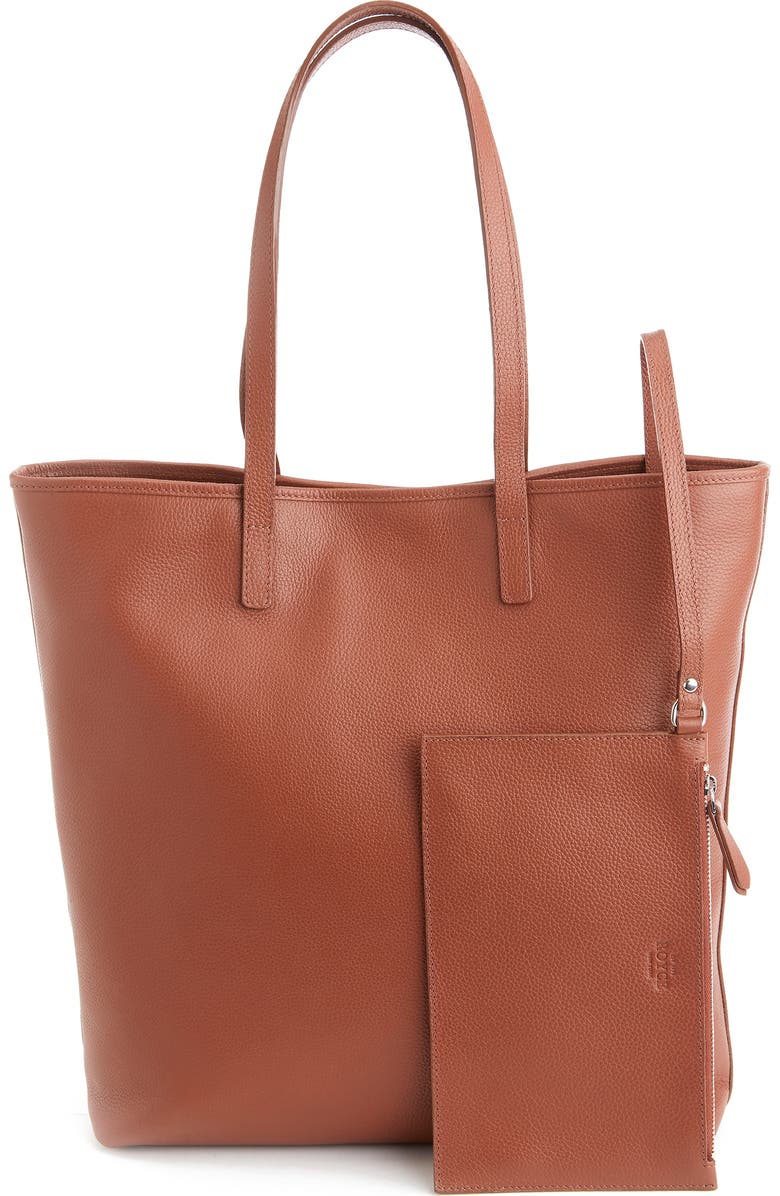 ROYCE New York Personalized Tall Tote & Wristlet, Main, color, Tan - Deboss