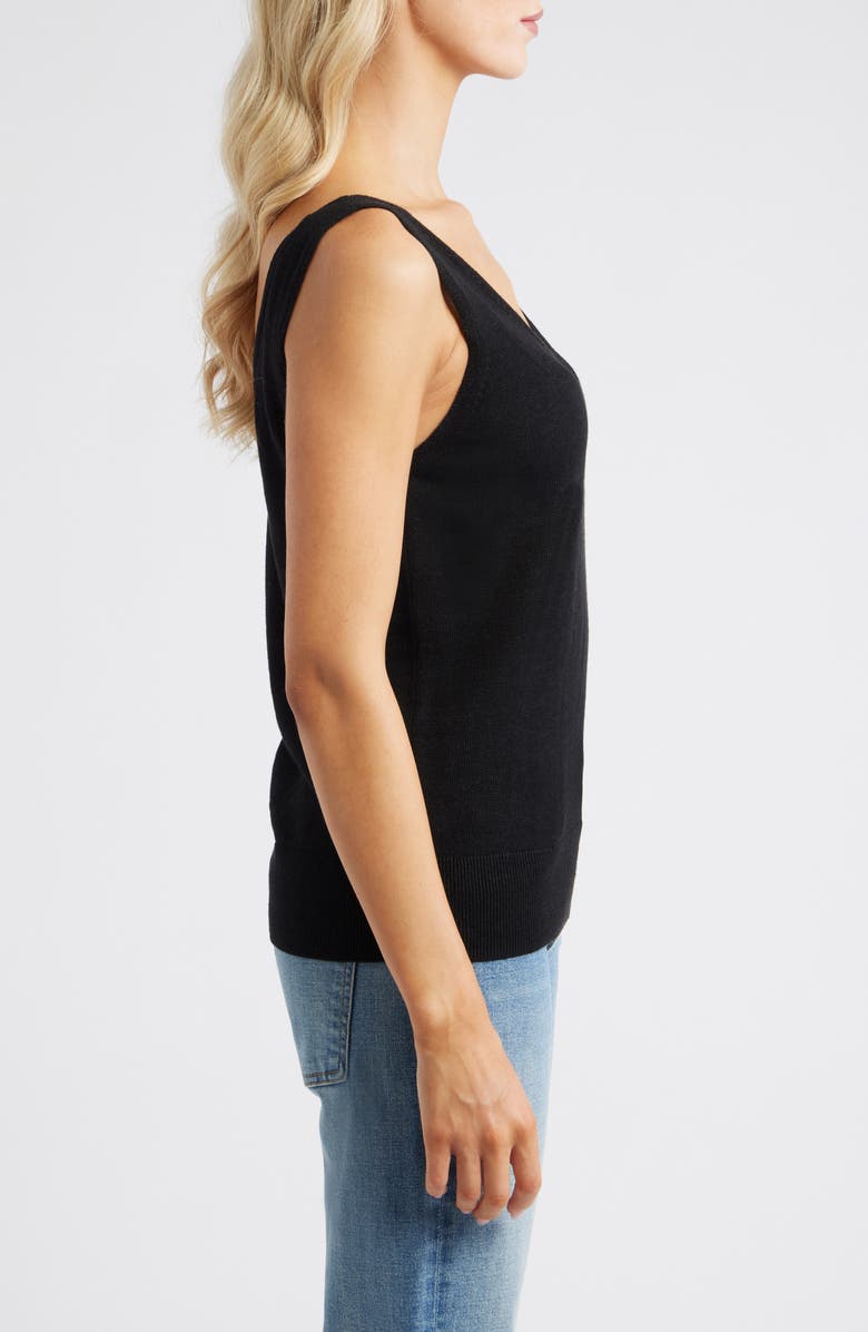 Tommy Bahama Addison Linen Blend Sweater Tank, Alternate, color, Black
