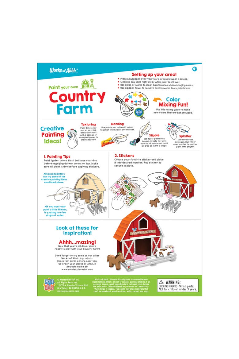 Country Farm Wood Wood Craft Kit, Alternate, color, Multicolor