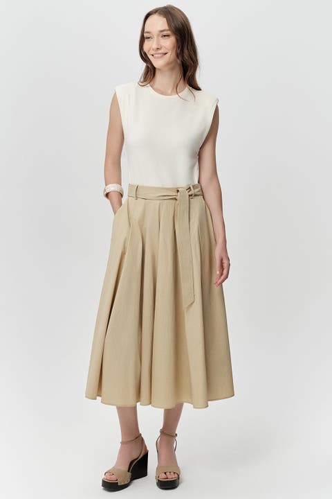 Sidney Crew Neck Pocket Belted Midi Dress