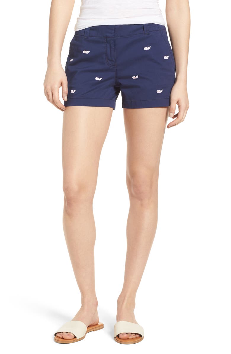 vineyard vines Whale Embroidered Chino Shorts, Main, color,