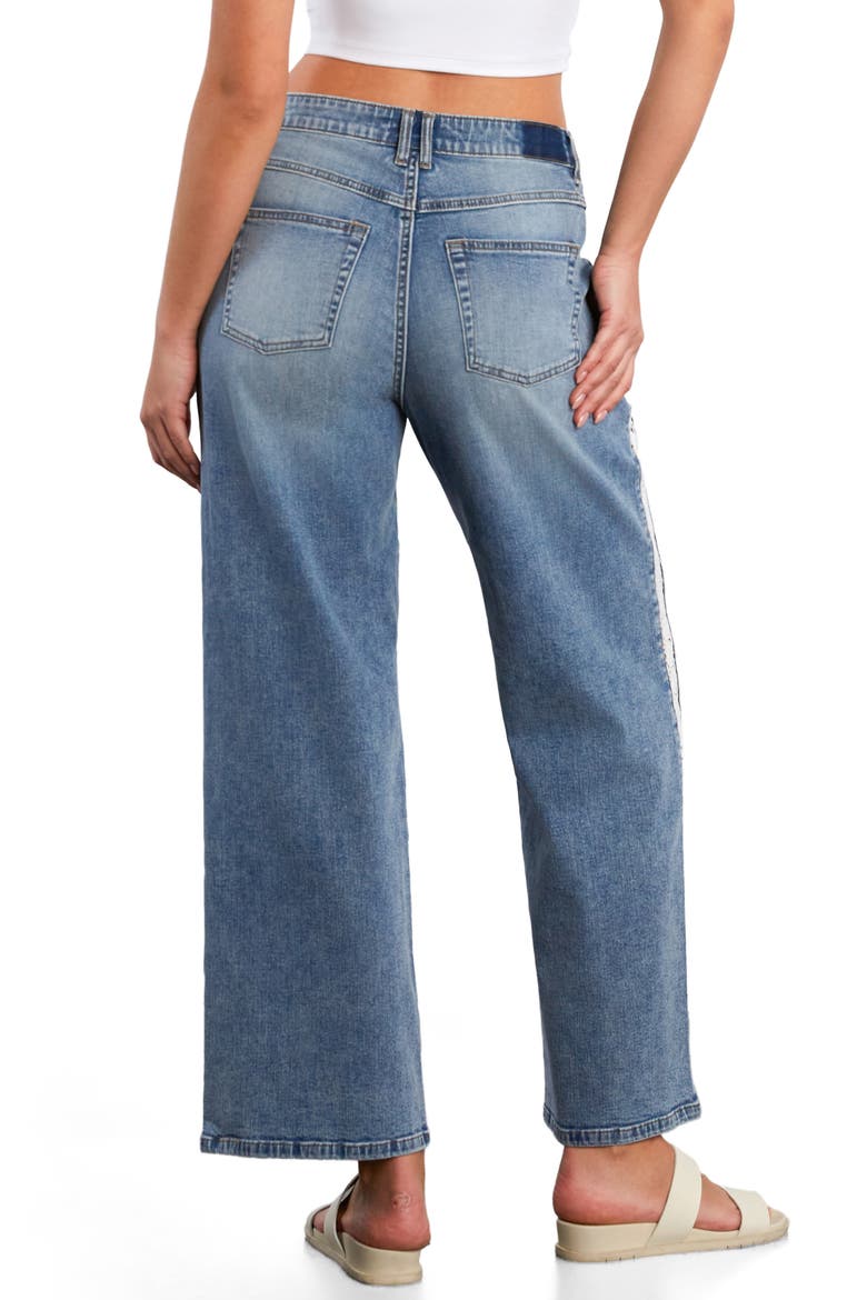 Dasis Chain Inset Barrel Leg Jeans, Alternate, color, CLASSIC BLUE