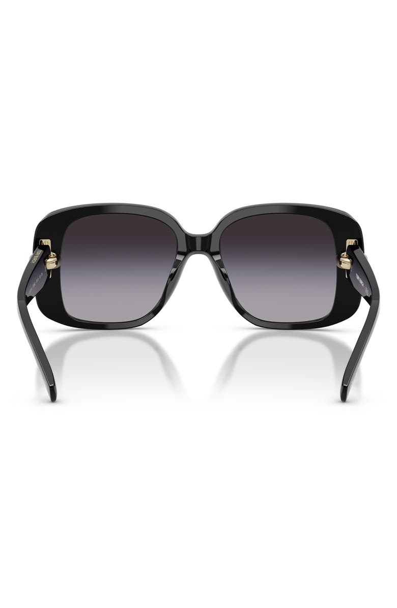 Tory Burch 53mm Gradient Square Sunglasses, Alternate, color, Black / Grey / Dark Grey