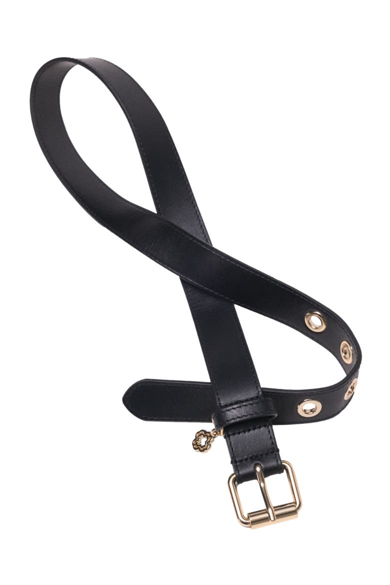 Leather belt with Miss M buckle, Alternate, color, Black