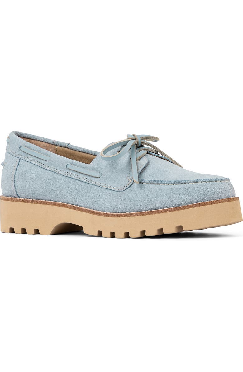 Donald Pliner Lug Sole Boat Shoe, Main, color, Light Blue