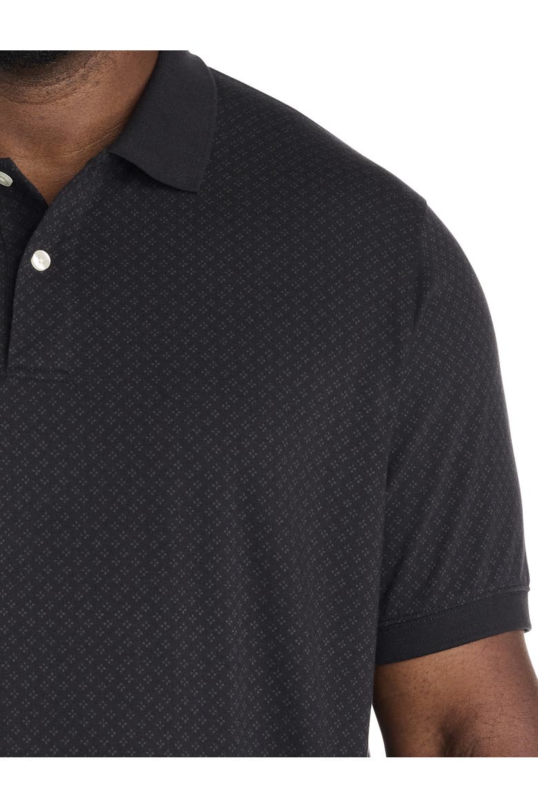 Big & Tall Geometric Print Polo Shirt V2, Alternate, color, BLACK
