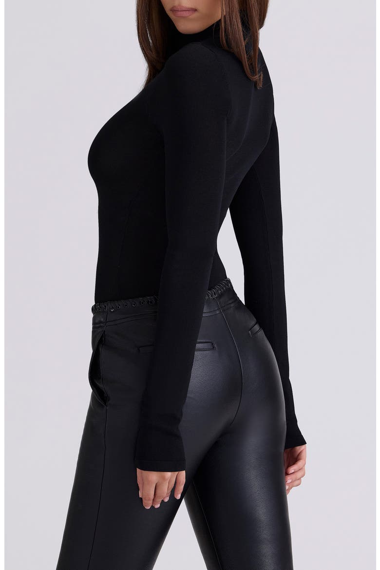 Eliena Long Sleeve Bodysuit, Alternate, color, BLACK
