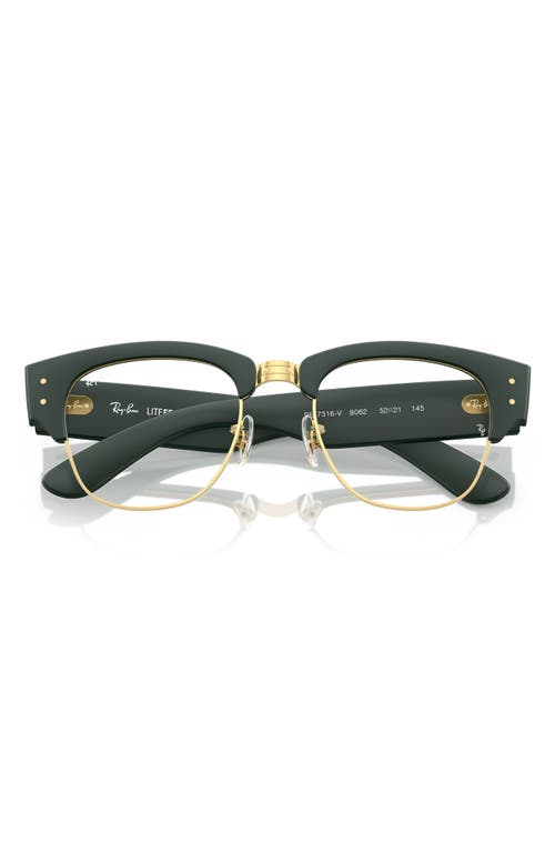 Ray Ban Ray-ban 52mm Square Optical Glasses In Gold Green