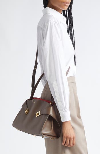Small Hug Leather Top Handle Bag