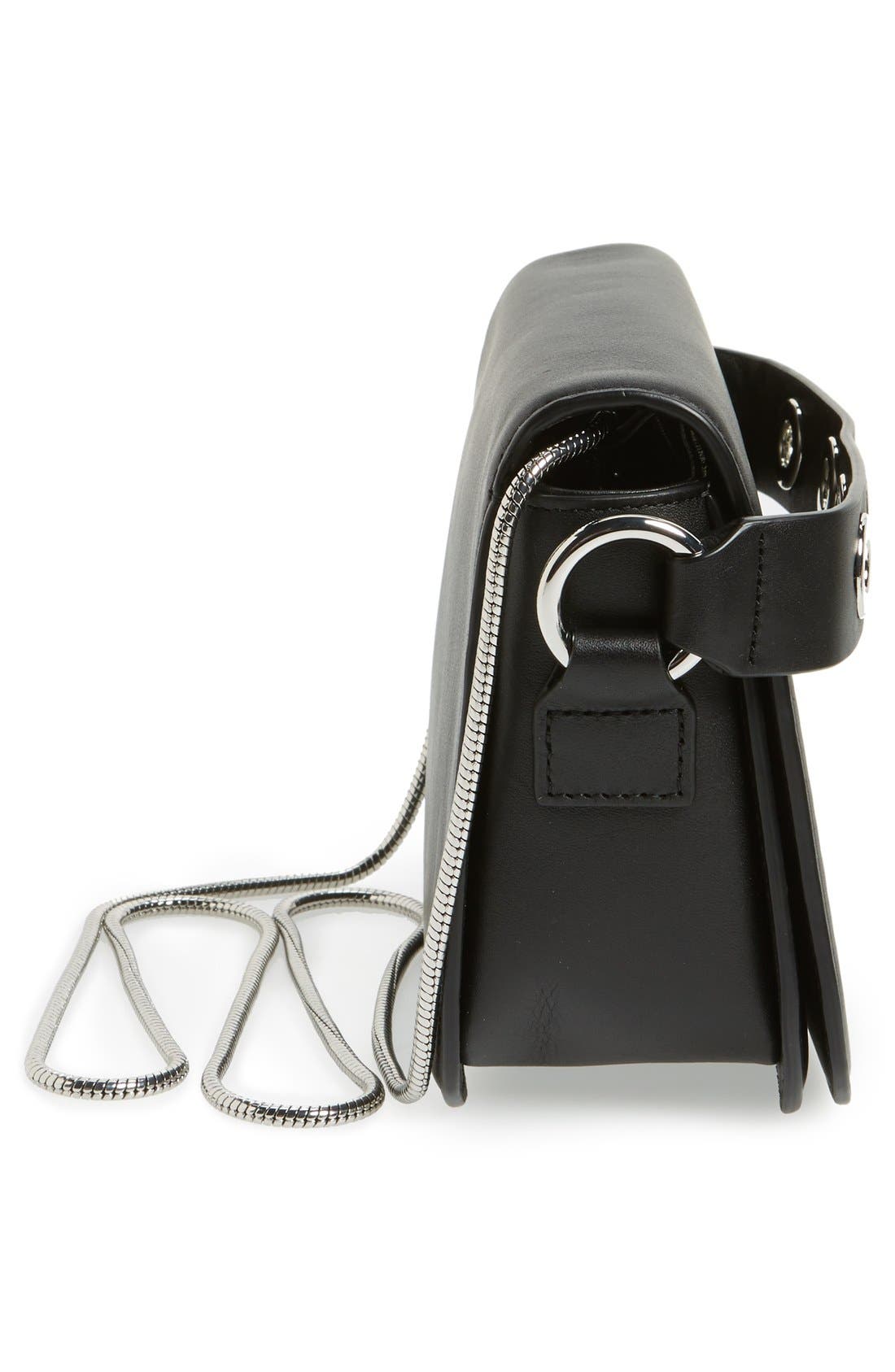 AllSaints 'Ikuya' Leather Clutch, Alternate, color, Black