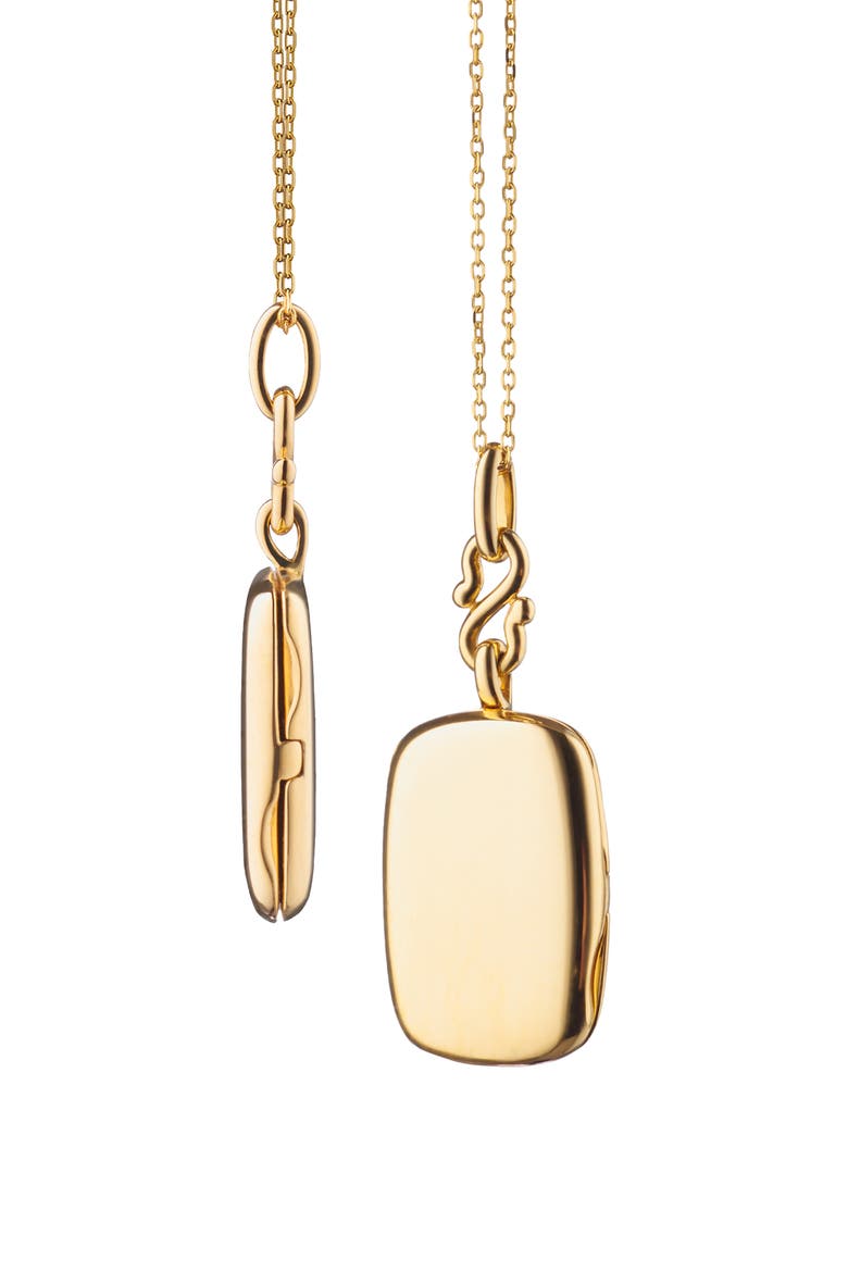 Britt Slim Rectangle Locket Necklace, Main, color, GOLD