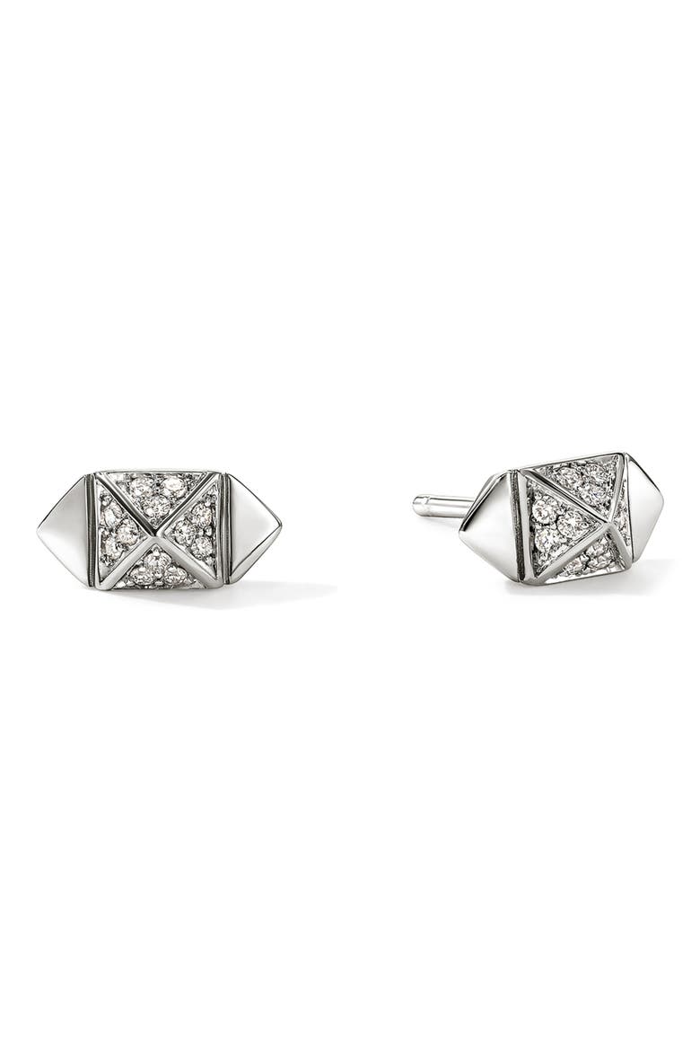 Icon Stud Diamond Stud Earrings, Main, color, SILVER