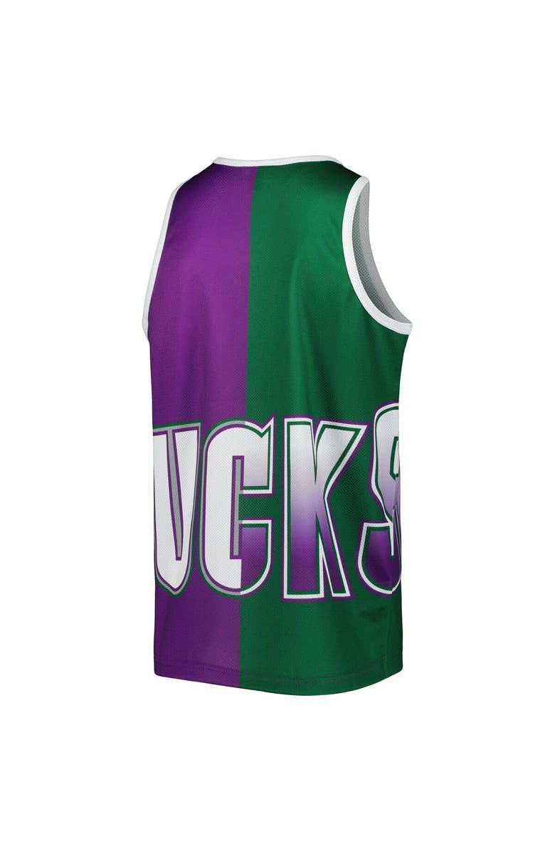 Mitchell & Ness Men's Mitchell & Ness Ray Allen Hunter Green/Purple Milwaukee Bucks Sublimated Player Tank Top, Alternate, color, 