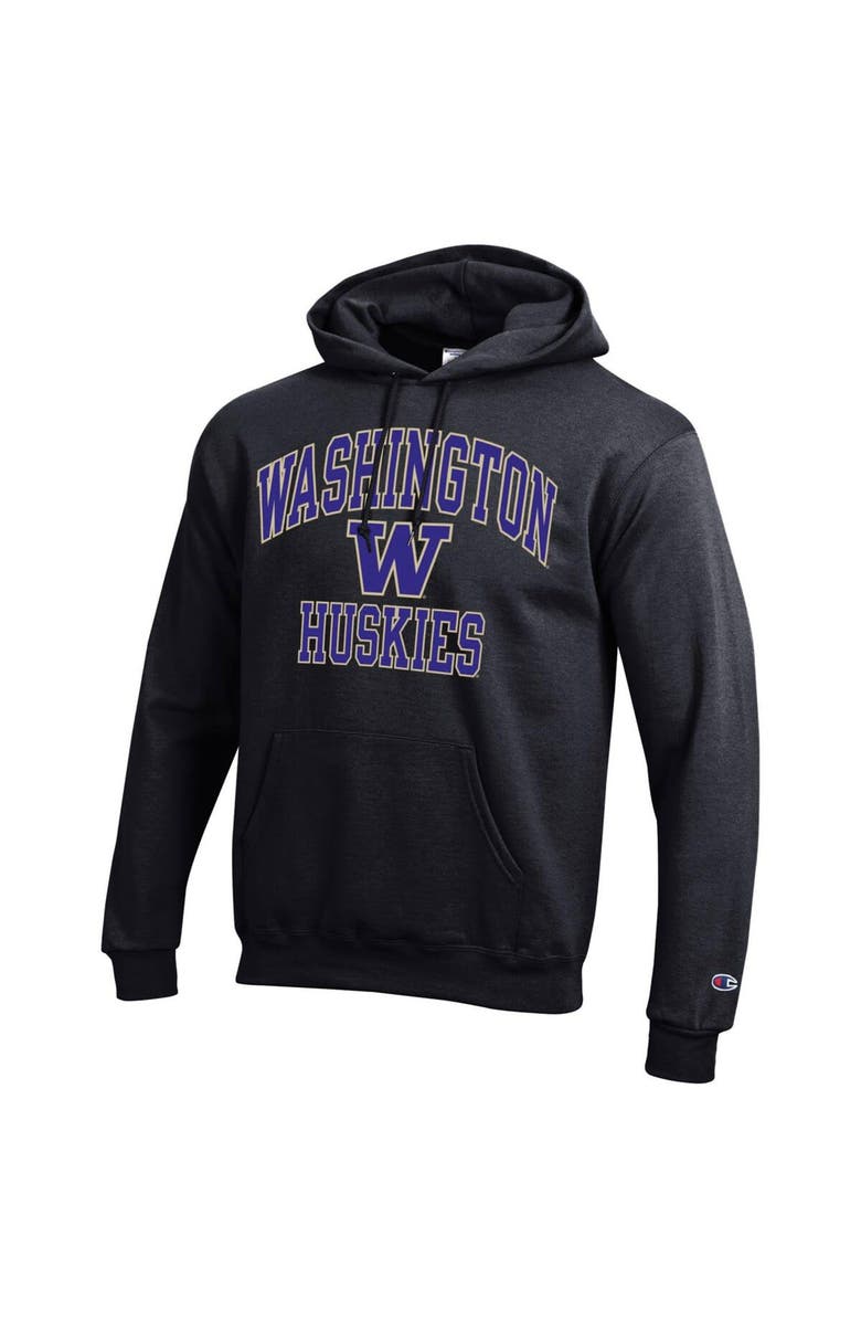 Champion Men's Champion Black Washington Huskies High Motor Pullover Hoodie, Alternate, color, Black