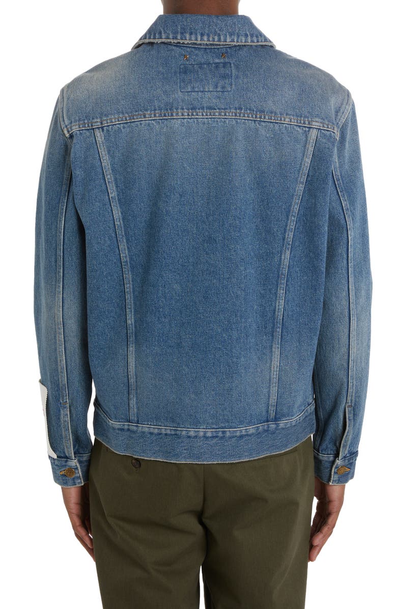 Golden Goose Logo Patch Denim Jacket, Alternate, color, Medium Blue