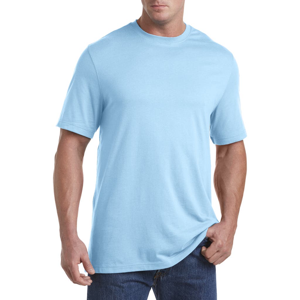 Harbor Bay By Dxl Big & Tall Moisture-wicking Jersey T-shirt In Blue