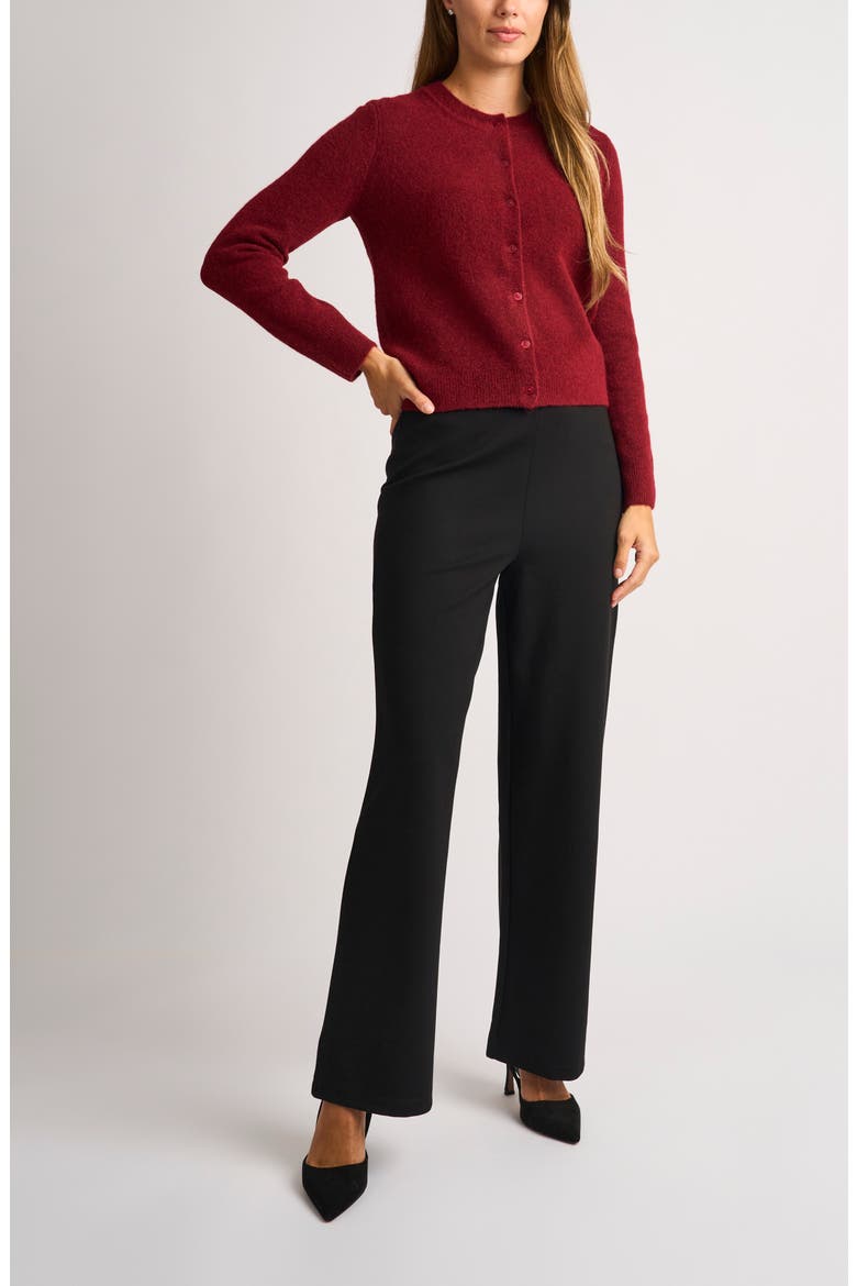 Fuzzy Crewneck Cardigan, Alternate, color, POMEGRANATE