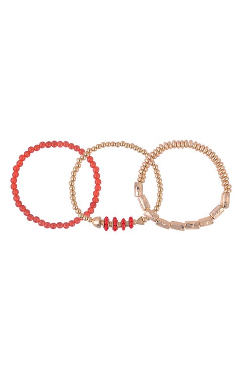 Set of 3 Beaded Stretch Bracelet