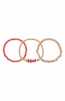 Rachel Roy Set of 3 Beaded Stretch Bracelet
