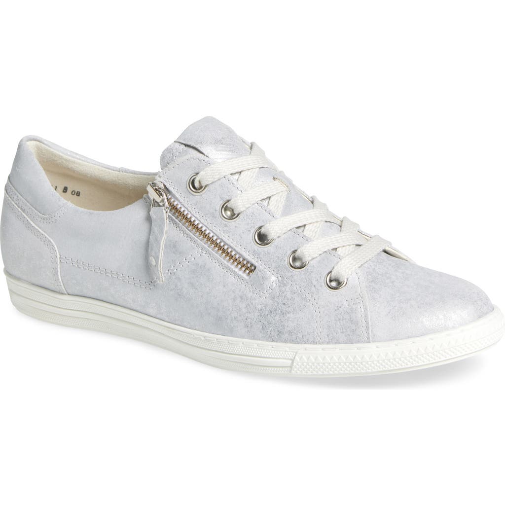 Paul Green Addie Sneaker In Silver Metallic Vintage