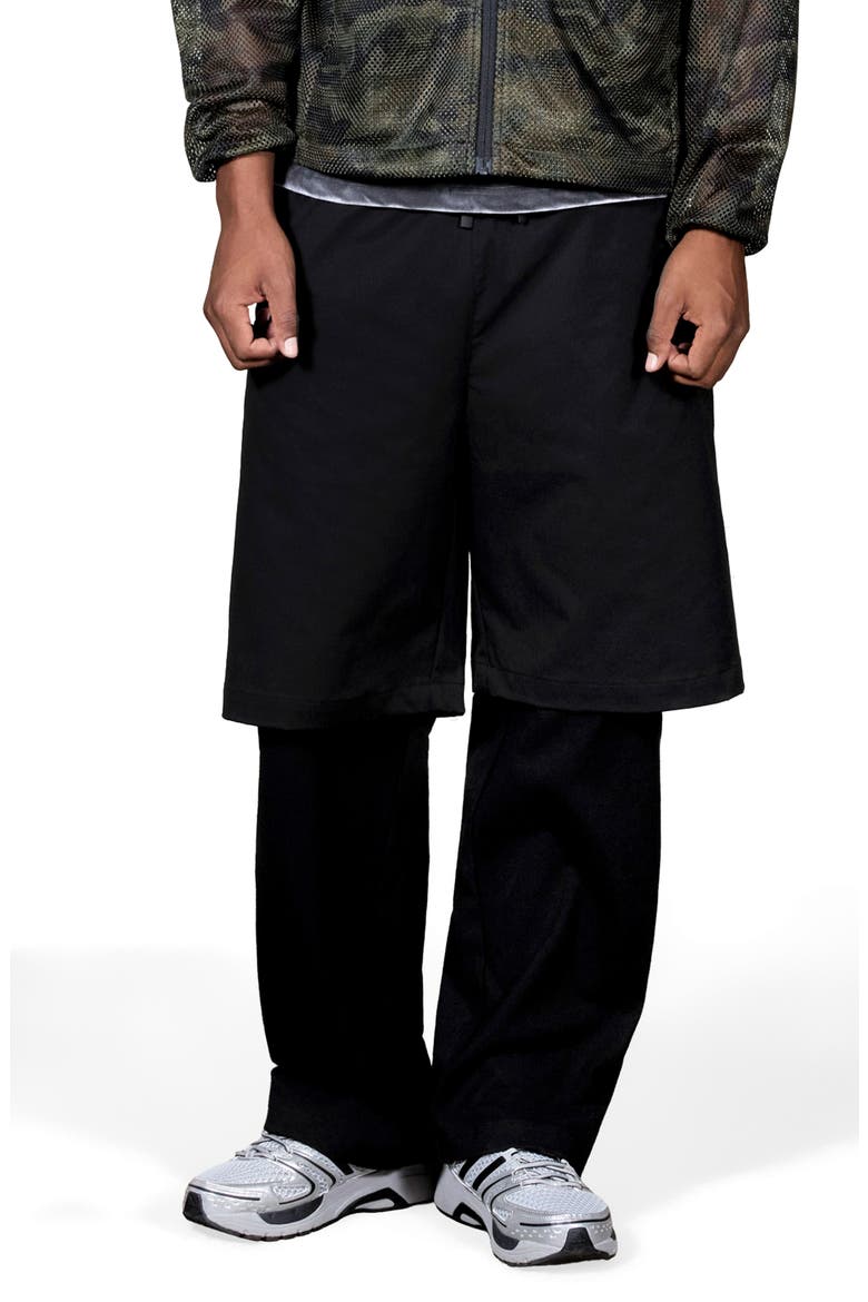 Stay Layered Cotton Drawstring Pants, Main, color, BLACK