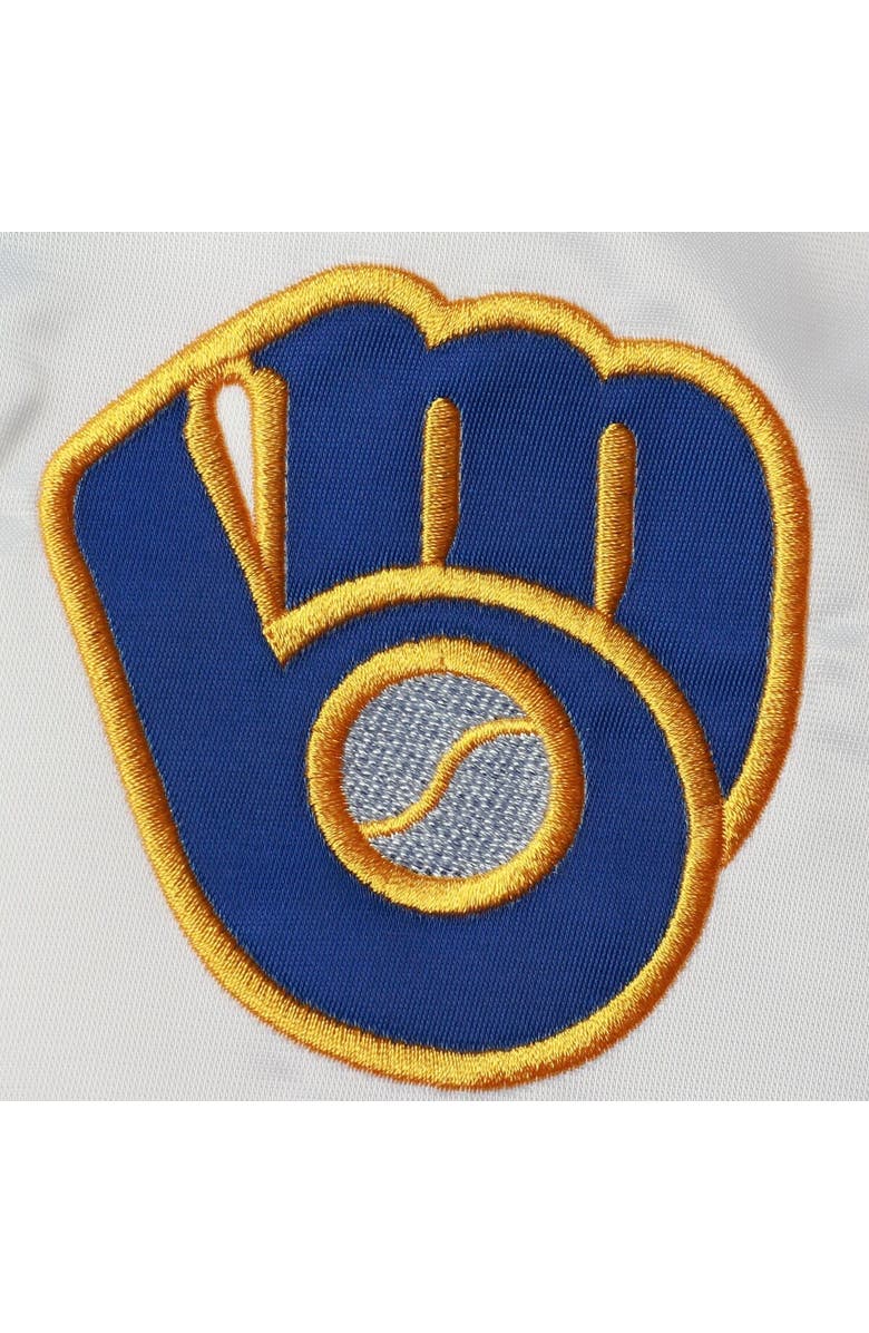 Mitchell & Ness Men's Mitchell & Ness Royal/Gold Milwaukee Brewers Big & Tall Coaches Satin Full-Snap Jacket, Alternate, color, 