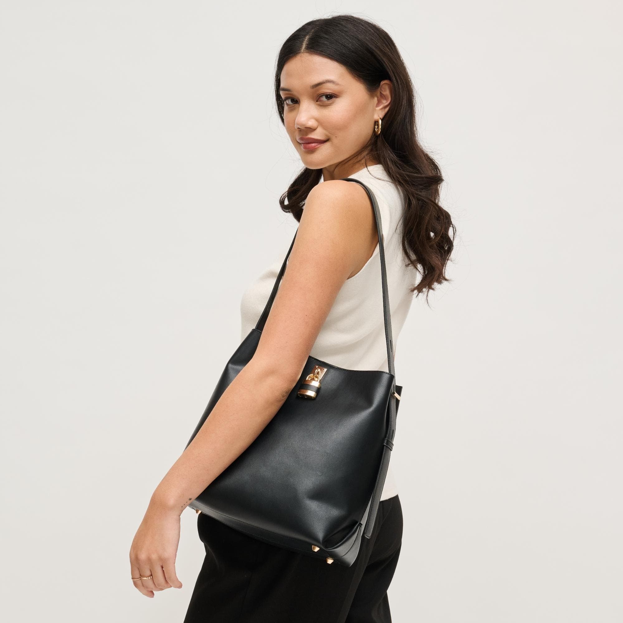 URBAN EXPRESSIONS HANDBAGS Caroline Hobo, Alternate, color, Black