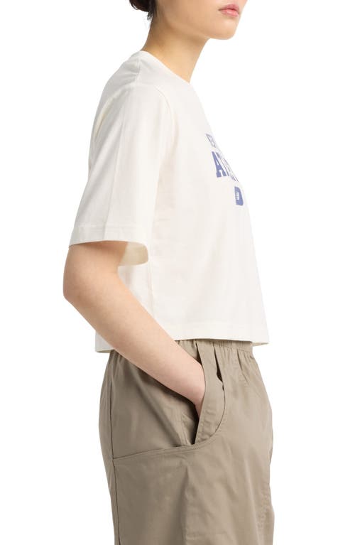 New Balance Heritage Relaxed Crop Logo Graphic T-shirt In Gray
