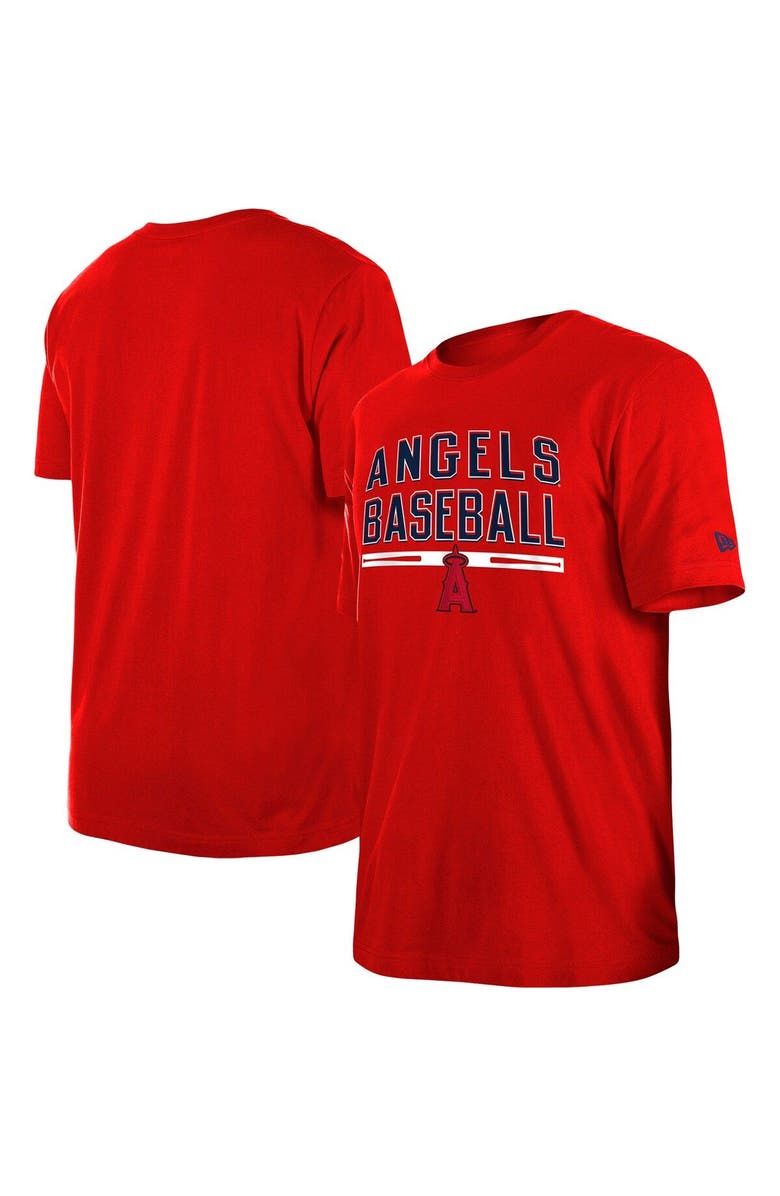 New Era Men's New Era Red Los Angeles Angels Batting Practice T-Shirt, Main, color, Red