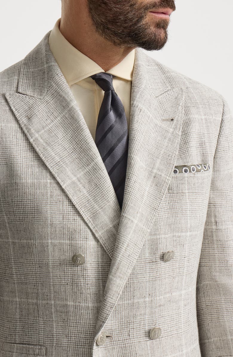 Brunello Cucinelli Texured tone-on-tone stripe silk tie, Alternate, color, Dark Grey