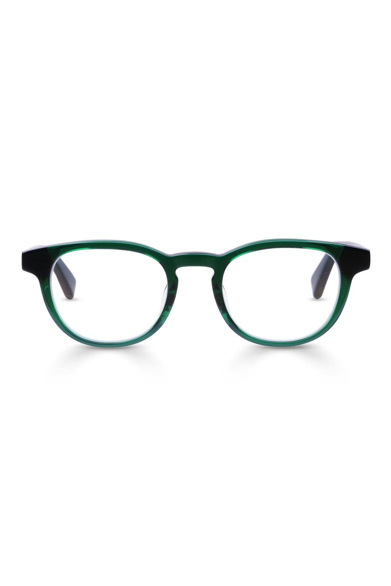 Clearly 46mm Round Reading Glasses, Main, color, EMERALD GREEN CRYSTAL