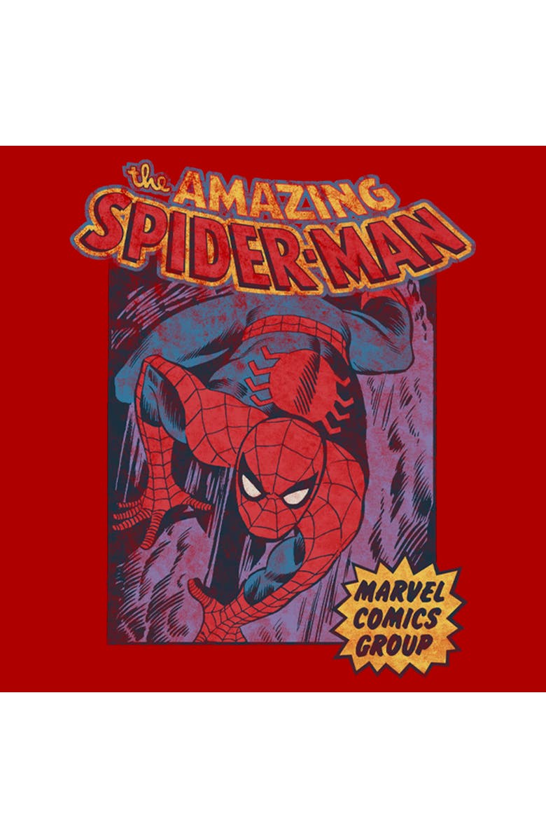 Marvel: Spider-Man Men's Marvel Spider-Man Distressed Amazing Spider Graphic T-Shirt, Alternate, color, Red