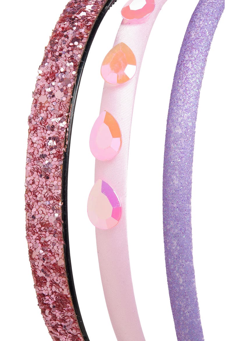 Kids' Set of 3 Headbands, Alternate, color, PURPLE MULTI